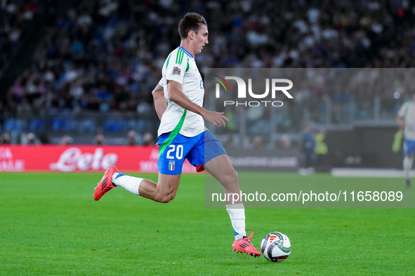 Andrea Cambiaso of Italy during the UEFA Nations League 2024/25 League A Group A2 match between Italy and Belgium at Stadio Olimpico on Octo...