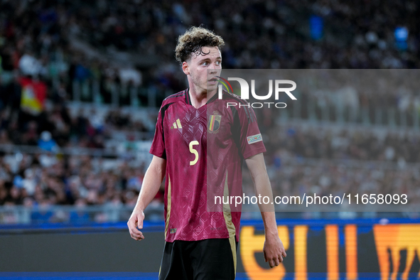 Maxim De Cuyper of Belgium looks on during the UEFA Nations League 2024/25 League A Group A2 match between Italy and Belgium at Stadio Olimp...