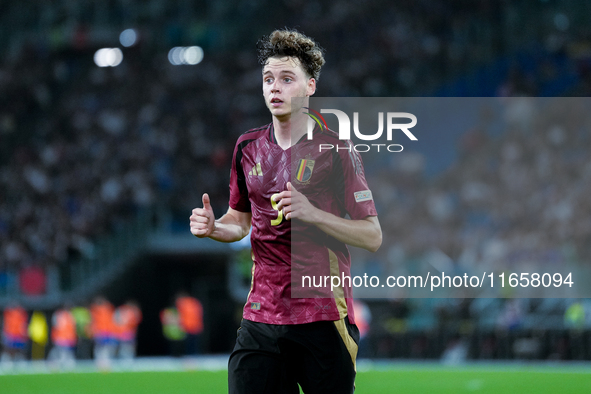 Maxim De Cuyper of Belgium looks on during the UEFA Nations League 2024/25 League A Group A2 match between Italy and Belgium at Stadio Olimp...