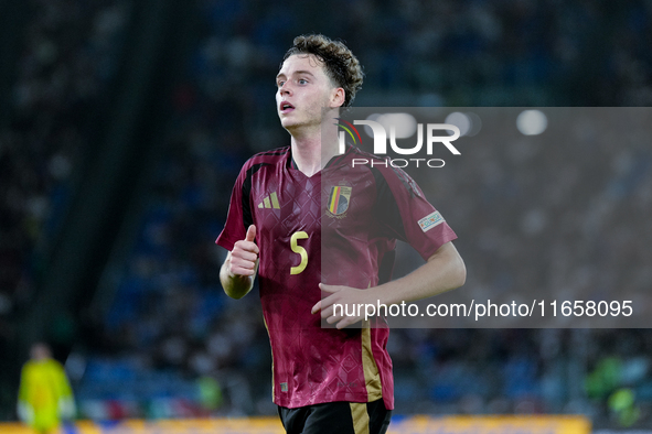 Maxim De Cuyper of Belgium looks on during the UEFA Nations League 2024/25 League A Group A2 match between Italy and Belgium at Stadio Olimp...