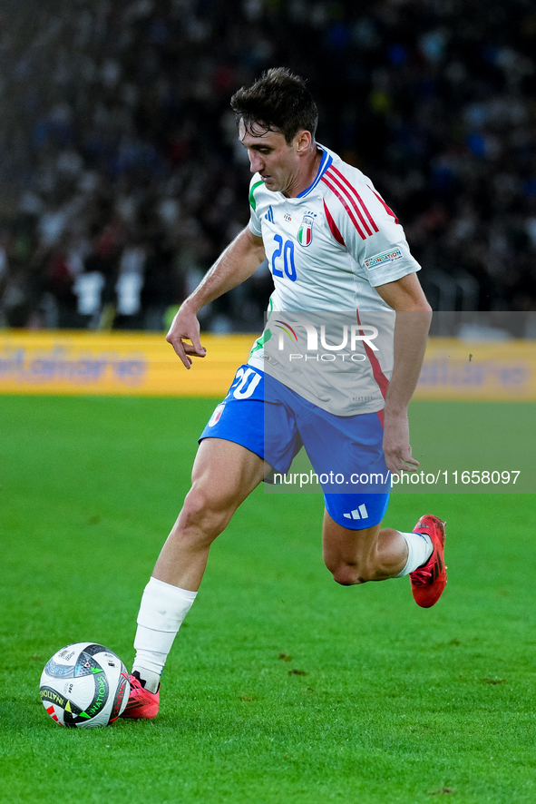 Andrea Cambiaso of Italy during the UEFA Nations League 2024/25 League A Group A2 match between Italy and Belgium at Stadio Olimpico on Octo...