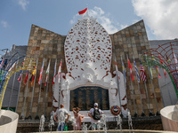 Tourists visit the Bali Bombing Memorial during the 22nd commemoration of the 2002 Bali bombing tragedy in Kuta, Bali, Indonesia, on October...