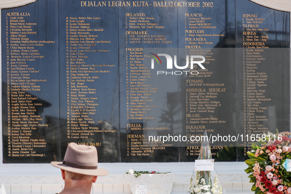 Tourists visit the Bali Bombing Memorial during the 22nd commemoration of the 2002 Bali bombing tragedy in Kuta, Bali, Indonesia, on October...