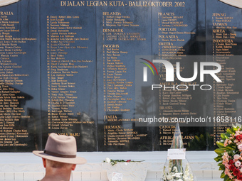 Tourists visit the Bali Bombing Memorial during the 22nd commemoration of the 2002 Bali bombing tragedy in Kuta, Bali, Indonesia, on October...