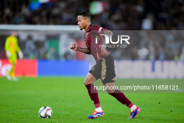 Aster Vrankx of Belgium during the UEFA Nations League 2024/25 League A Group A2 match between Italy and Belgium at Stadio Olimpico on Octob...