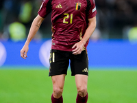 Timothy Castagne of Belgium during the UEFA Nations League 2024/25 League A Group A2 match between Italy and Belgium at Stadio Olimpico on O...