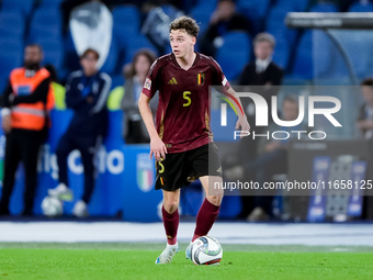 Maxim De Cuyper of Belgium during the UEFA Nations League 2024/25 League A Group A2 match between Italy and Belgium at Stadio Olimpico on Oc...