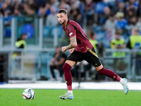 Zeno Debast of Belgium during the UEFA Nations League 2024/25 League A Group A2 match between Italy and Belgium at Stadio Olimpico on Octobe...