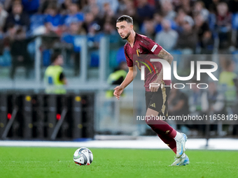 Zeno Debast of Belgium during the UEFA Nations League 2024/25 League A Group A2 match between Italy and Belgium at Stadio Olimpico on Octobe...