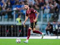 Zeno Debast of Belgium during the UEFA Nations League 2024/25 League A Group A2 match between Italy and Belgium at Stadio Olimpico on Octobe...