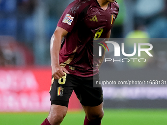 Youri Tielemans of Belgium during the UEFA Nations League 2024/25 League A Group A2 match between Italy and Belgium at Stadio Olimpico on Oc...