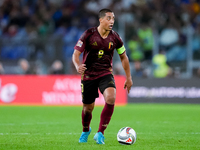 Youri Tielemans of Belgium during the UEFA Nations League 2024/25 League A Group A2 match between Italy and Belgium at Stadio Olimpico on Oc...