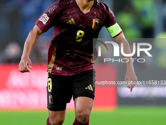 Youri Tielemans of Belgium during the UEFA Nations League 2024/25 League A Group A2 match between Italy and Belgium at Stadio Olimpico on Oc...