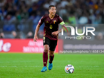 Youri Tielemans of Belgium during the UEFA Nations League 2024/25 League A Group A2 match between Italy and Belgium at Stadio Olimpico on Oc...