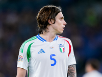 Riccardo Calafiori of Italy looks on during the UEFA Nations League 2024/25 League A Group A2 match between Italy and Belgium at Stadio Olim...