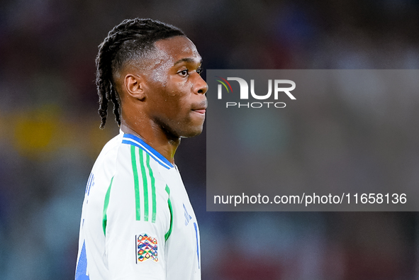 Destiny Udogie of Italy looks on during the UEFA Nations League 2024/25 League A Group A2 match between Italy and Belgium at Stadio Olimpico...