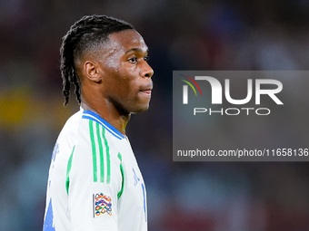 Destiny Udogie of Italy looks on during the UEFA Nations League 2024/25 League A Group A2 match between Italy and Belgium at Stadio Olimpico...