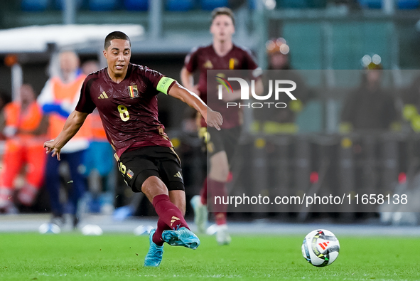 Youri Tielemans of Belgium during the UEFA Nations League 2024/25 League A Group A2 match between Italy and Belgium at Stadio Olimpico on Oc...