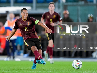 Youri Tielemans of Belgium during the UEFA Nations League 2024/25 League A Group A2 match between Italy and Belgium at Stadio Olimpico on Oc...