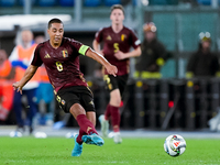 Youri Tielemans of Belgium during the UEFA Nations League 2024/25 League A Group A2 match between Italy and Belgium at Stadio Olimpico on Oc...