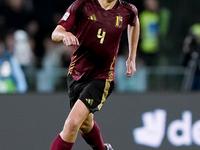 Wout Faes of Belgium during the UEFA Nations League 2024/25 League A Group A2 match between Italy and Belgium at Stadio Olimpico on October...