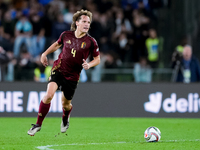 Wout Faes of Belgium during the UEFA Nations League 2024/25 League A Group A2 match between Italy and Belgium at Stadio Olimpico on October...