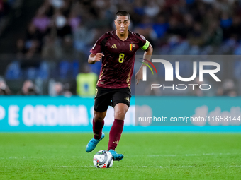 Youri Tielemans of Belgium during the UEFA Nations League 2024/25 League A Group A2 match between Italy and Belgium at Stadio Olimpico on Oc...