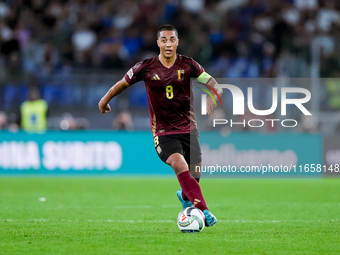 Youri Tielemans of Belgium during the UEFA Nations League 2024/25 League A Group A2 match between Italy and Belgium at Stadio Olimpico on Oc...