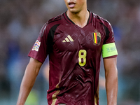 Youri Tielemans of Belgium during the UEFA Nations League 2024/25 League A Group A2 match between Italy and Belgium at Stadio Olimpico on Oc...