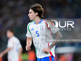 Riccardo Calafiori of Italy looks on during the UEFA Nations League 2024/25 League A Group A2 match between Italy and Belgium at Stadio Olim...