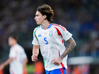 Riccardo Calafiori of Italy looks on during the UEFA Nations League 2024/25 League A Group A2 match between Italy and Belgium at Stadio Olim...