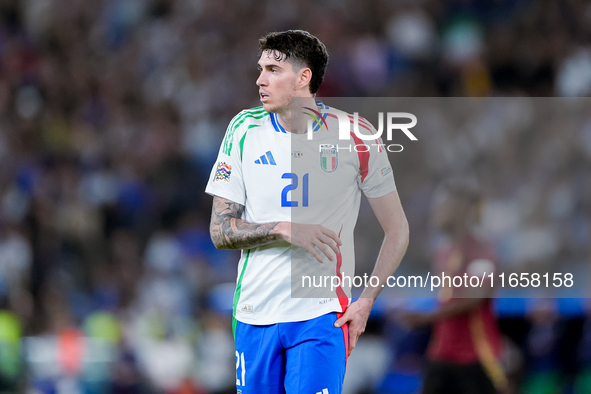 Alessandro Bastoni of Italy looks on during the UEFA Nations League 2024/25 League A Group A2 match between Italy and Belgium at Stadio Olim...