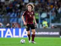 Wout Faes of Belgium during the UEFA Nations League 2024/25 League A Group A2 match between Italy and Belgium at Stadio Olimpico on October...