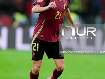 Timothy Castagne of Belgium during the UEFA Nations League 2024/25 League A Group A2 match between Italy and Belgium at Stadio Olimpico on O...