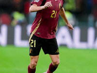 Timothy Castagne of Belgium during the UEFA Nations League 2024/25 League A Group A2 match between Italy and Belgium at Stadio Olimpico on O...