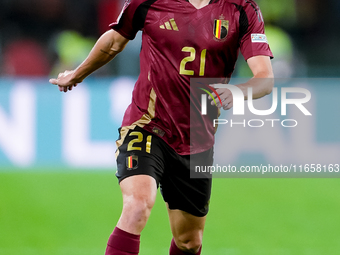 Timothy Castagne of Belgium during the UEFA Nations League 2024/25 League A Group A2 match between Italy and Belgium at Stadio Olimpico on O...