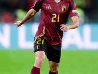 Timothy Castagne of Belgium during the UEFA Nations League 2024/25 League A Group A2 match between Italy and Belgium at Stadio Olimpico on O...