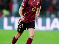 Timothy Castagne of Belgium during the UEFA Nations League 2024/25 League A Group A2 match between Italy and Belgium at Stadio Olimpico on O...