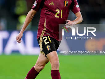 Timothy Castagne of Belgium during the UEFA Nations League 2024/25 League A Group A2 match between Italy and Belgium at Stadio Olimpico on O...