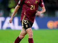 Timothy Castagne of Belgium during the UEFA Nations League 2024/25 League A Group A2 match between Italy and Belgium at Stadio Olimpico on O...