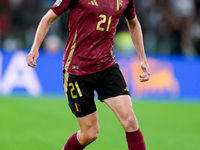 Timothy Castagne of Belgium during the UEFA Nations League 2024/25 League A Group A2 match between Italy and Belgium at Stadio Olimpico on O...