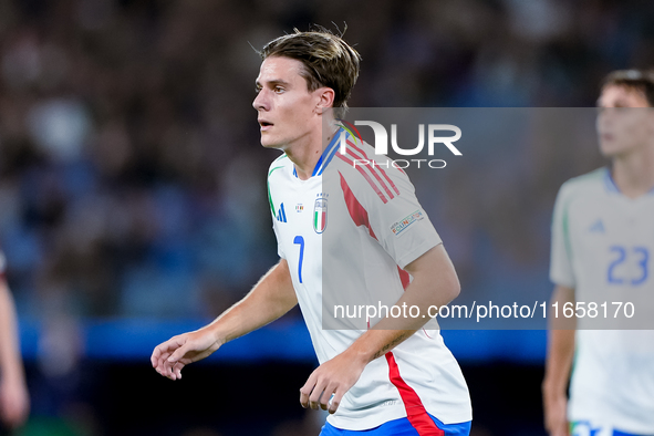 Nicolo' Fagioli of Italy looks on during the UEFA Nations League 2024/25 League A Group A2 match between Italy and Belgium at Stadio Olimpic...