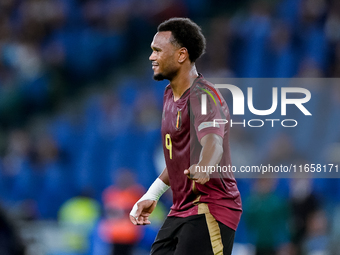 Lois Openda of Belgium gestures during the UEFA Nations League 2024/25 League A Group A2 match between Italy and Belgium at Stadio Olimpico...