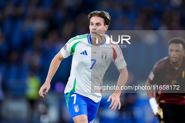 Nicolo' Fagioli of Italy looks on during the UEFA Nations League 2024/25 League A Group A2 match between Italy and Belgium at Stadio Olimpic...