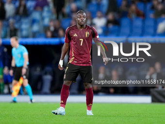 Jeremy Doku of Belgium looks on during the UEFA Nations League 2024/25 League A Group A2 match between Italy and Belgium at Stadio Olimpico...