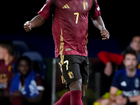 Jeremy Doku of Belgium during the UEFA Nations League 2024/25 League A Group A2 match between Italy and Belgium at Stadio Olimpico on Octobe...