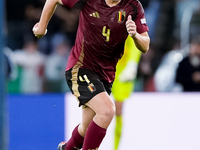 Wout Faes of Belgium during the UEFA Nations League 2024/25 League A Group A2 match between Italy and Belgium at Stadio Olimpico on October...