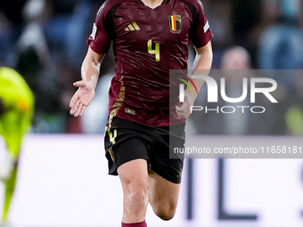 Wout Faes of Belgium during the UEFA Nations League 2024/25 League A Group A2 match between Italy and Belgium at Stadio Olimpico on October...