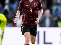 Wout Faes of Belgium during the UEFA Nations League 2024/25 League A Group A2 match between Italy and Belgium at Stadio Olimpico on October...