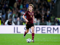 Wout Faes of Belgium during the UEFA Nations League 2024/25 League A Group A2 match between Italy and Belgium at Stadio Olimpico on October...